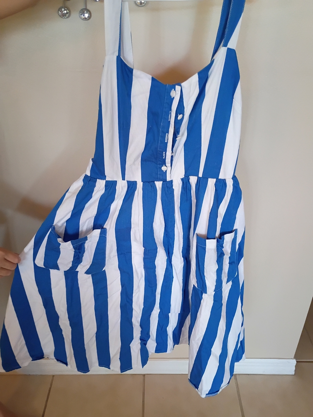 Lindy Bop Woman's Blue & White Striped Dress